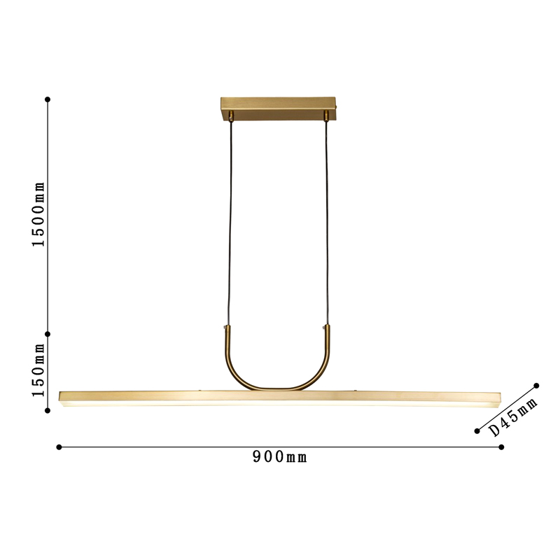 Минималистичная золотая люстра Trumpet tube в Санкт-петербурге