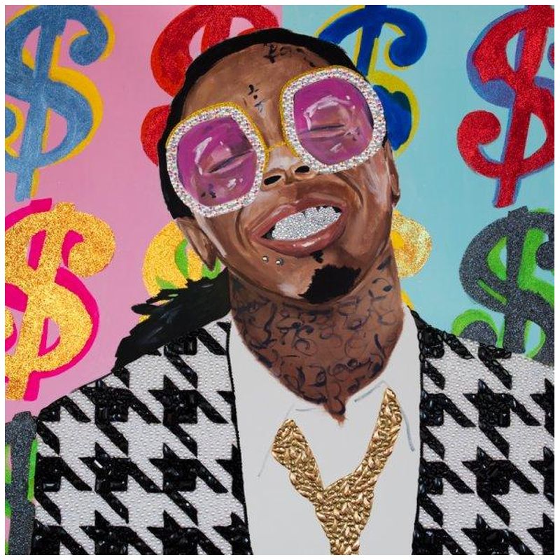 Картина Lil Wayne with Money Background, And Houndstooth Jacket Мульти в Санкт-петербурге | Loft Concept 