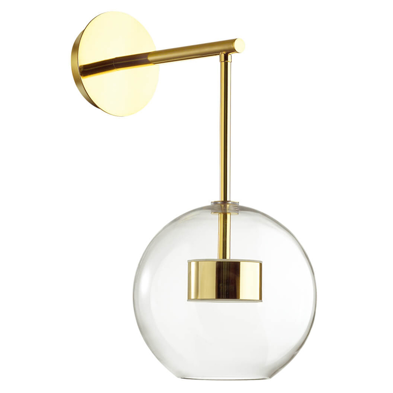 Бра Transparent Bubble Sconce gold Прозрачный Глянцевое золото в Санкт-петербурге | Loft Concept 