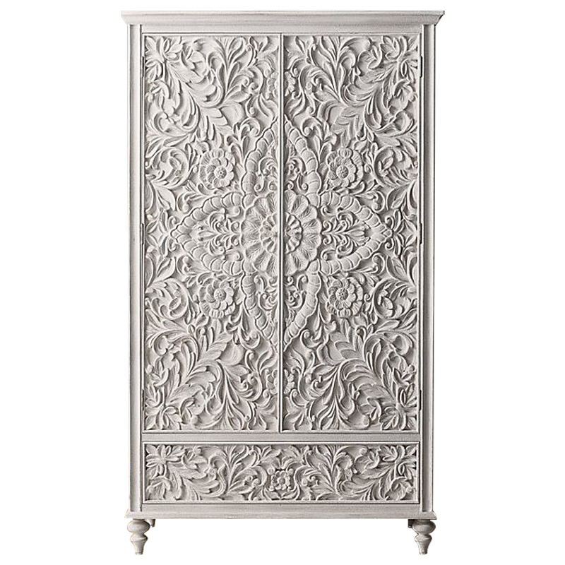 Шкаф Indian Antique White Furniture Cabinet белый Белый в Санкт-петербурге | Loft Concept 