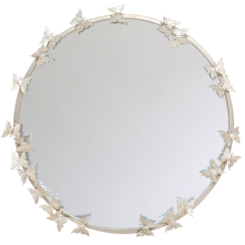 Зеркало Butterflies Circle Silver Mirror  в Санкт-петербурге | Loft Concept 