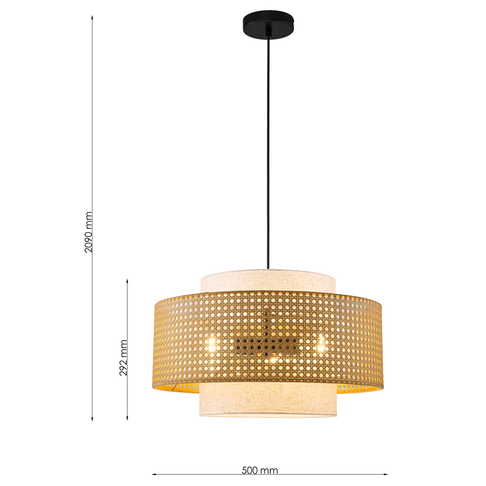 Подвесной светильник с декоративным поясом из плетеного бамбука Biuloggicu в Санкт-петербурге