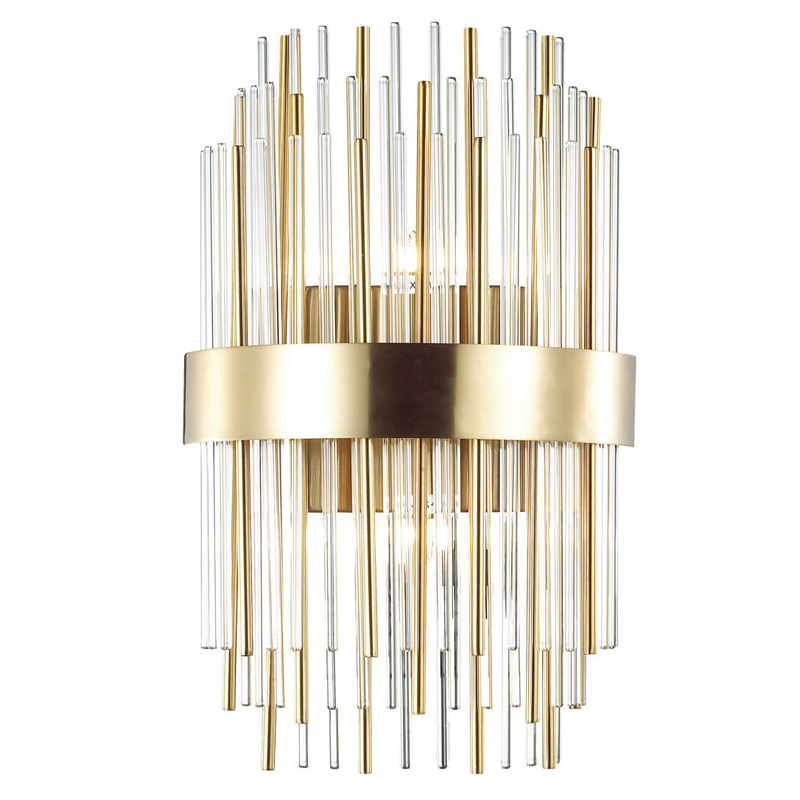 Бра Glass Stripes In The Belt Sconce Прозрачный Глянцевое золото в Санкт-петербурге | Loft Concept 