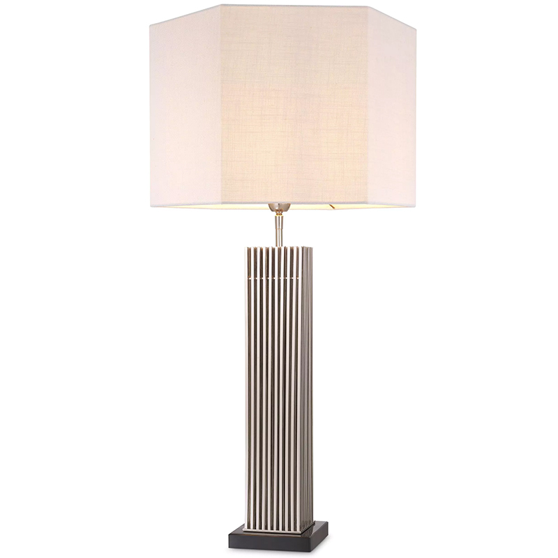 Настольная лампа Eichholtz Table Lamp Viggo Nickel Белый Никель Черный Мрамор Nero в Санкт-петербурге | Loft Concept 