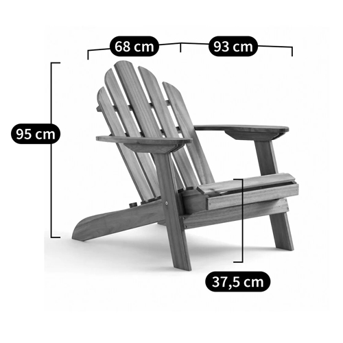 Уличное кресло из массива акации Adirondack Wooden Chair Red в Санкт-петербурге