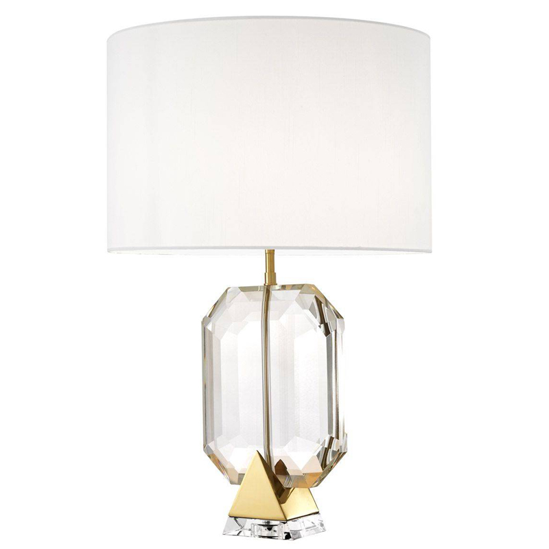 Настольная лампа Eichholtz Table Lamp Emerald Gold & white Белый Глянцевое золото Прозрачный в Санкт-петербурге | Loft Concept 