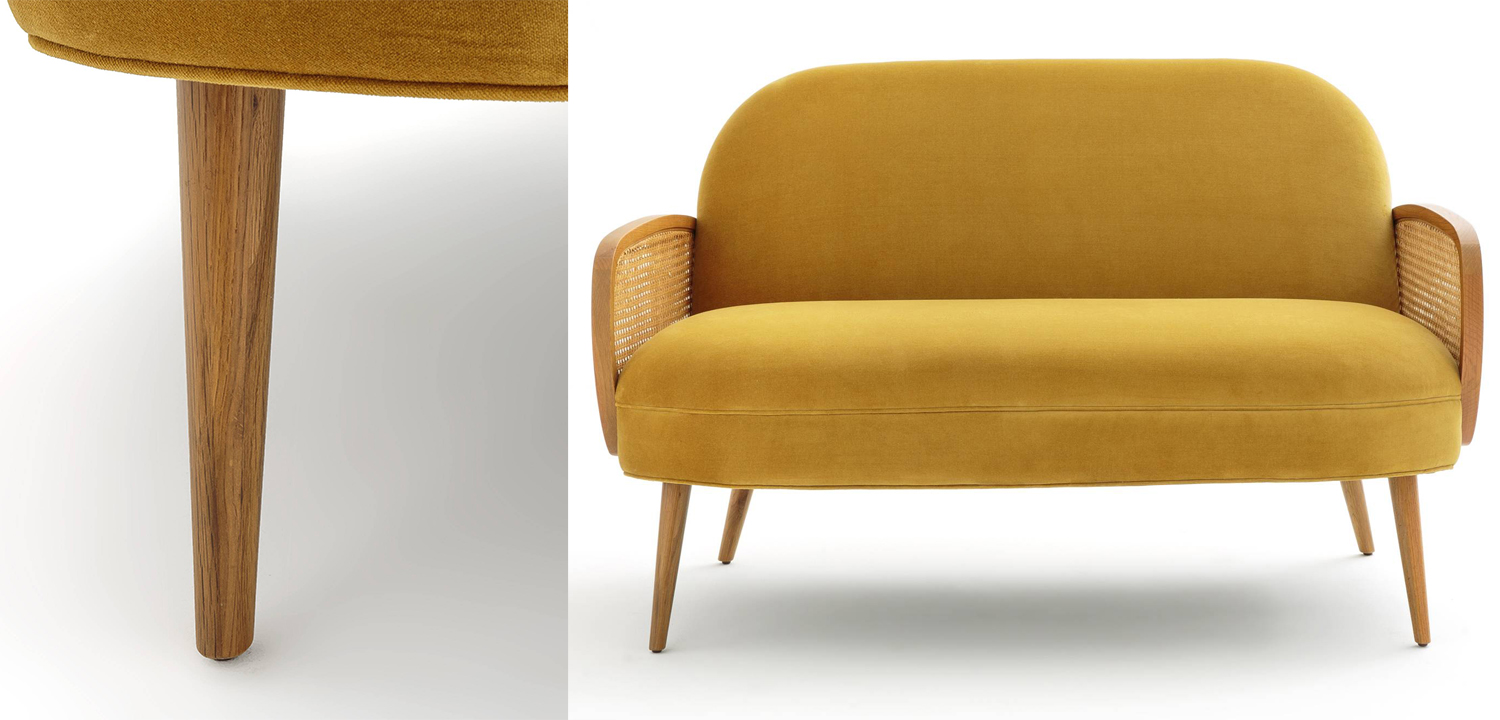 Диван Morten Wicker Sofa Горчичный - фото №1