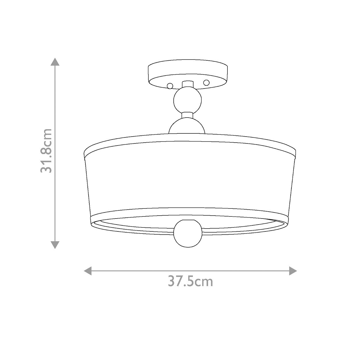 Потолочный светильник с белым цилиндрическим плафоном и шарообразными деталями Hinkley в Санкт-петербурге