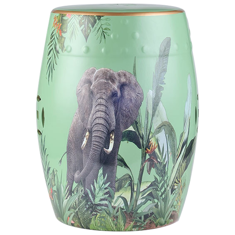 Керамический табурет Elephant Tropical Animal Ceramic Stool Green Прозрачный зеленый Серый Зеленый в Санкт-петербурге | Loft Concept 