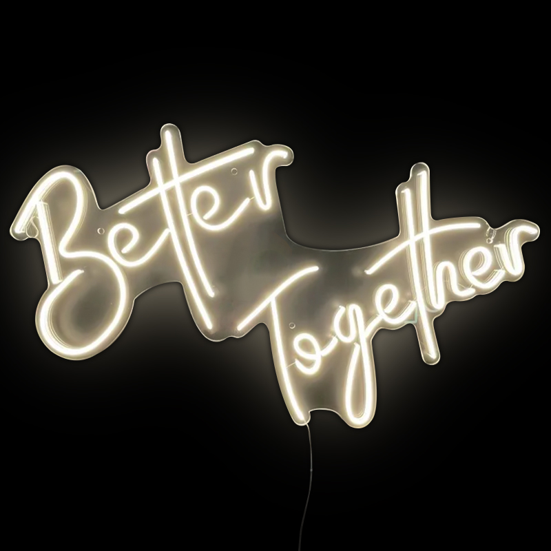 Неоновая настенная лампа Better Together Neon Wall Lamp Желтый Прозрачный в Санкт-петербурге | Loft Concept 