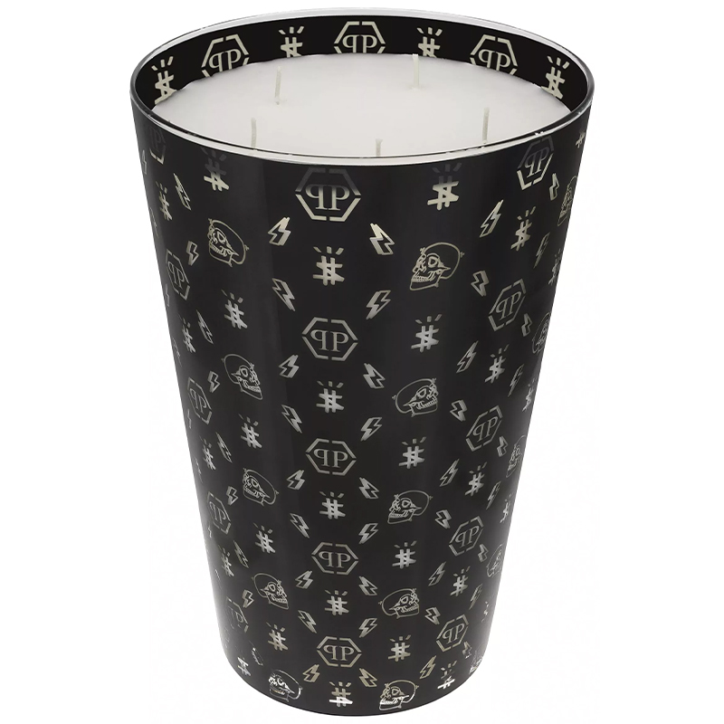 Свеча Philipp Plein Candle Monogram XL Черный Белый в Санкт-петербурге | Loft Concept 