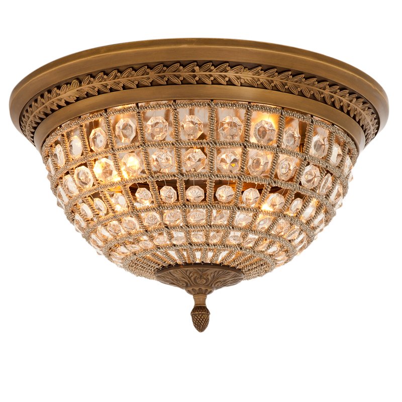 Потолочный светильник Ceiling Lamp Kasbah Antique Brass Латунь Античная полированная Прозрачное Стекло в Санкт-петербурге | Loft Concept 