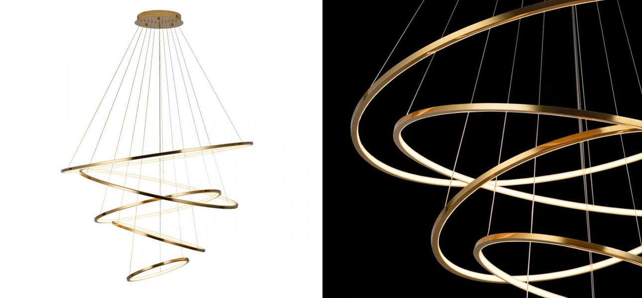 Люстра кольца Ring Horizontal Quintet Gold - фото