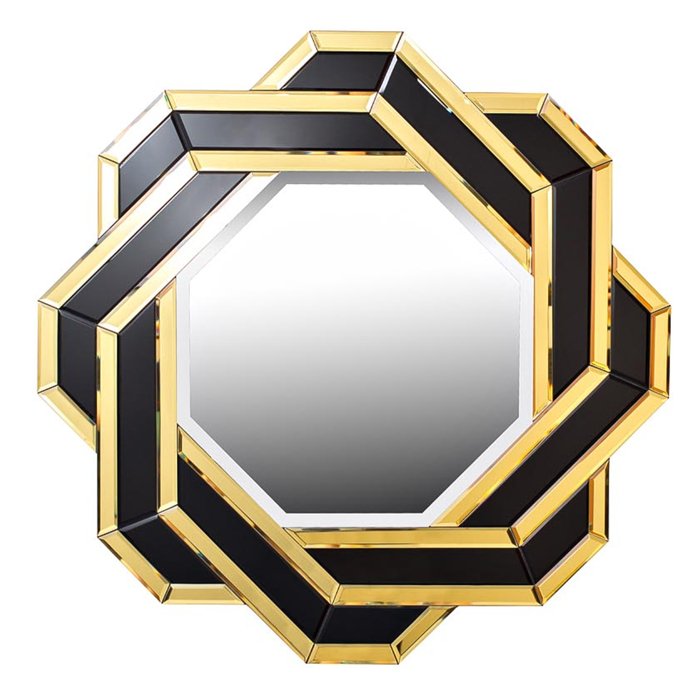 Зеркало Knot octagonal Black & Gold Mirror  в Санкт-петербурге | Loft Concept 