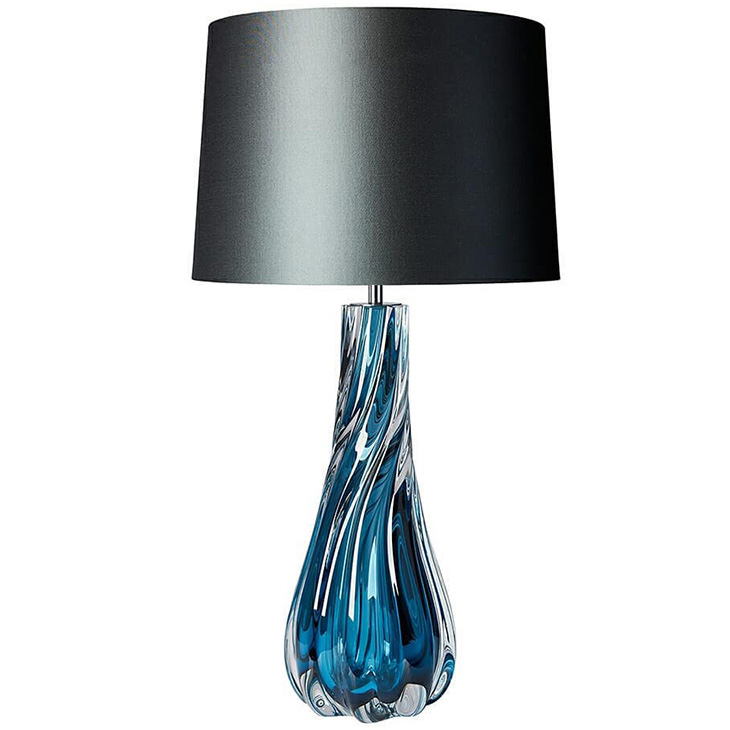 Настольная лампа Naiad Velvet Blue Table Lamp Черный Синий в Санкт-петербурге | Loft Concept 