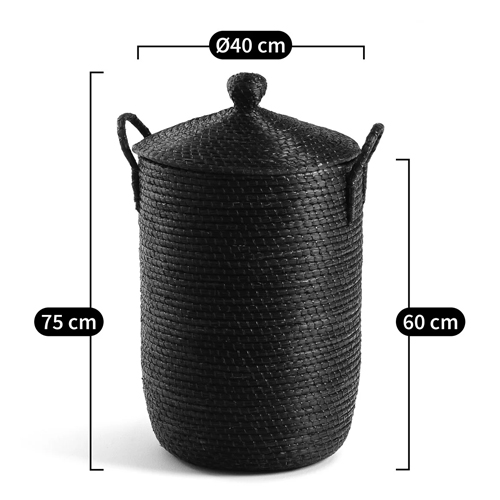 Корзина с крышкой из плетеной рисовой соломы Safiri Wicker Basket в Санкт-петербурге