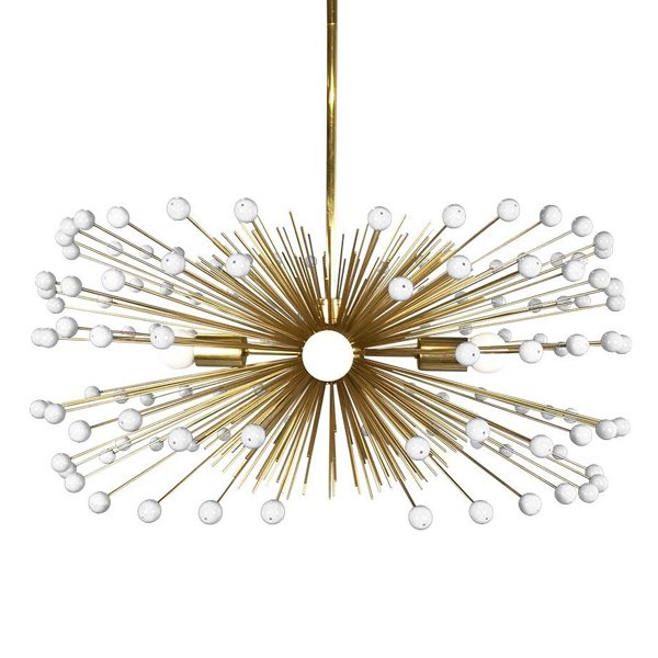 White Beaded Urchin Chandelier Sputnik  Золотой Белый в Санкт-петербурге | Loft Concept 