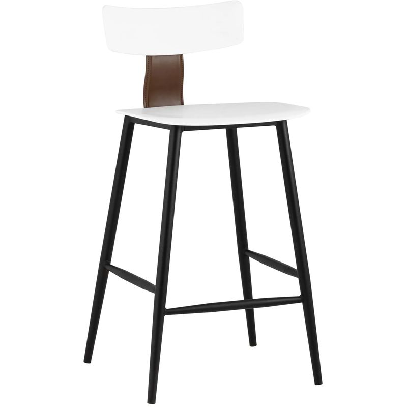 Стул Барный ANT White Eco-Leather 2 шт Белый Коричневый Черный в Санкт-петербурге | Loft Concept 