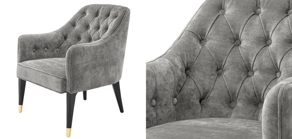 Кресло Eichholtz Chair Cyrus Grey - фото №1