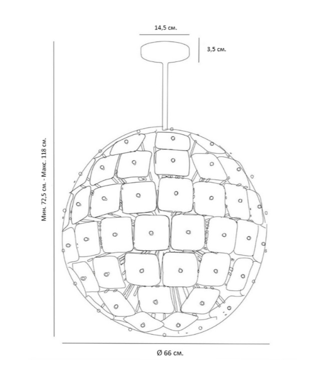 Люстра Sputnik Square Matt Chandelier в Санкт-петербурге