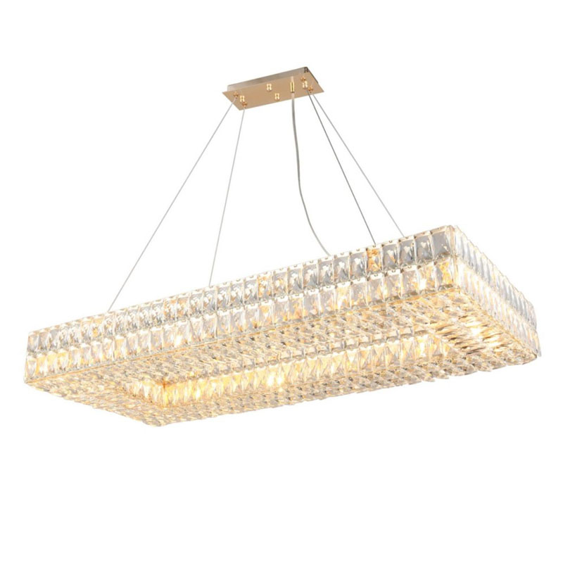 Люстра Crystal Regena Gold Rectangle Chandelier 100 Прозрачный Золотой в Санкт-петербурге | Loft Concept 