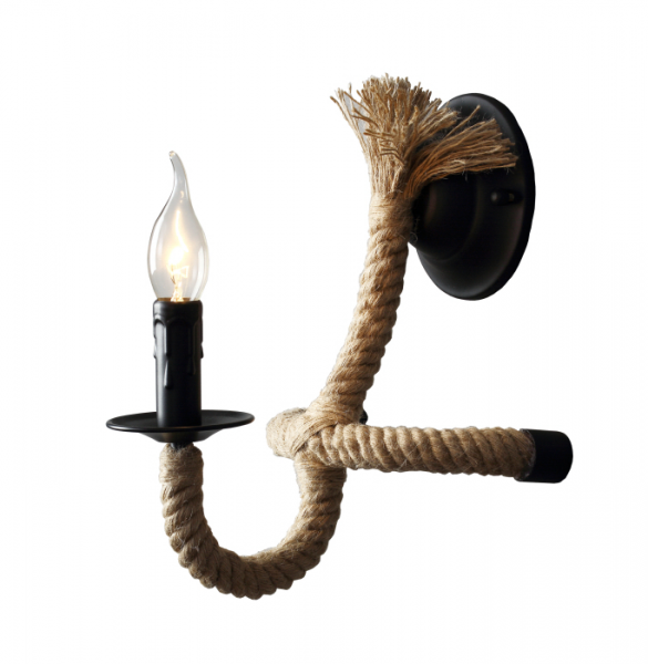 Бра Loft Rope Candle Bra Черный в Санкт-петербурге | Loft Concept 