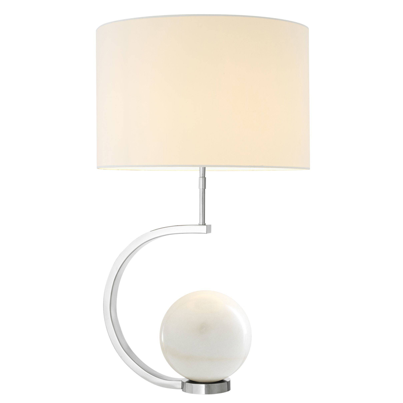 Настольная лампа Eichholtz Table Lamp Luigi white marble Белый Никель Белый Мрамор Bianco в Санкт-петербурге | Loft Concept 