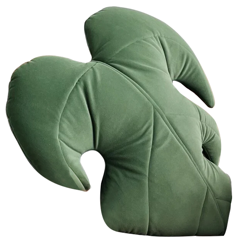 Декоративная подушка Botanical Cushion Monstera Зеленый в Санкт-петербурге | Loft Concept 