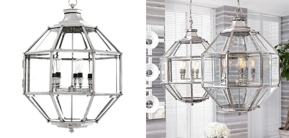 Люстра Lantern Owen Nickel L - Loft-Concept в Санкт-петербурге