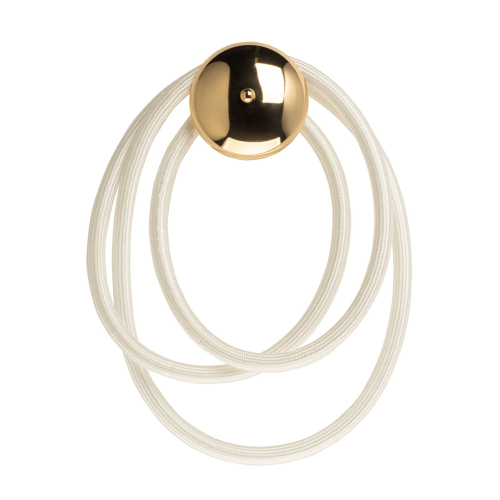 Бра с круглым золотистым основанием и белыми изогнутыми световыми линиями Luke Lampco Tracer Lamp Золотой в Санкт-петербурге | Loft Concept 