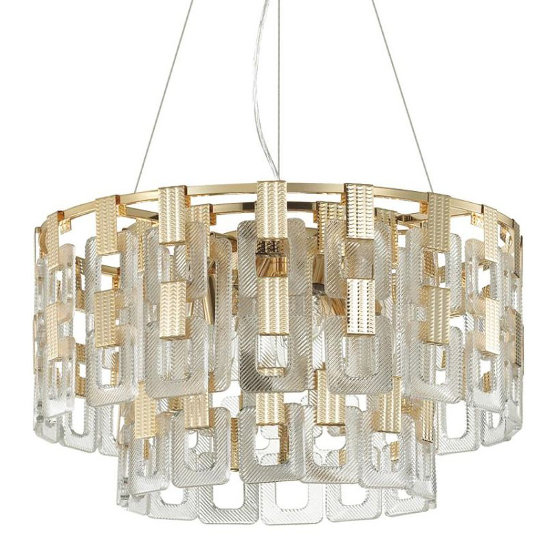 Люстра Ribbed Elements Pendant Round 52 Золотой Прозрачное Стекло в Санкт-петербурге | Loft Concept 