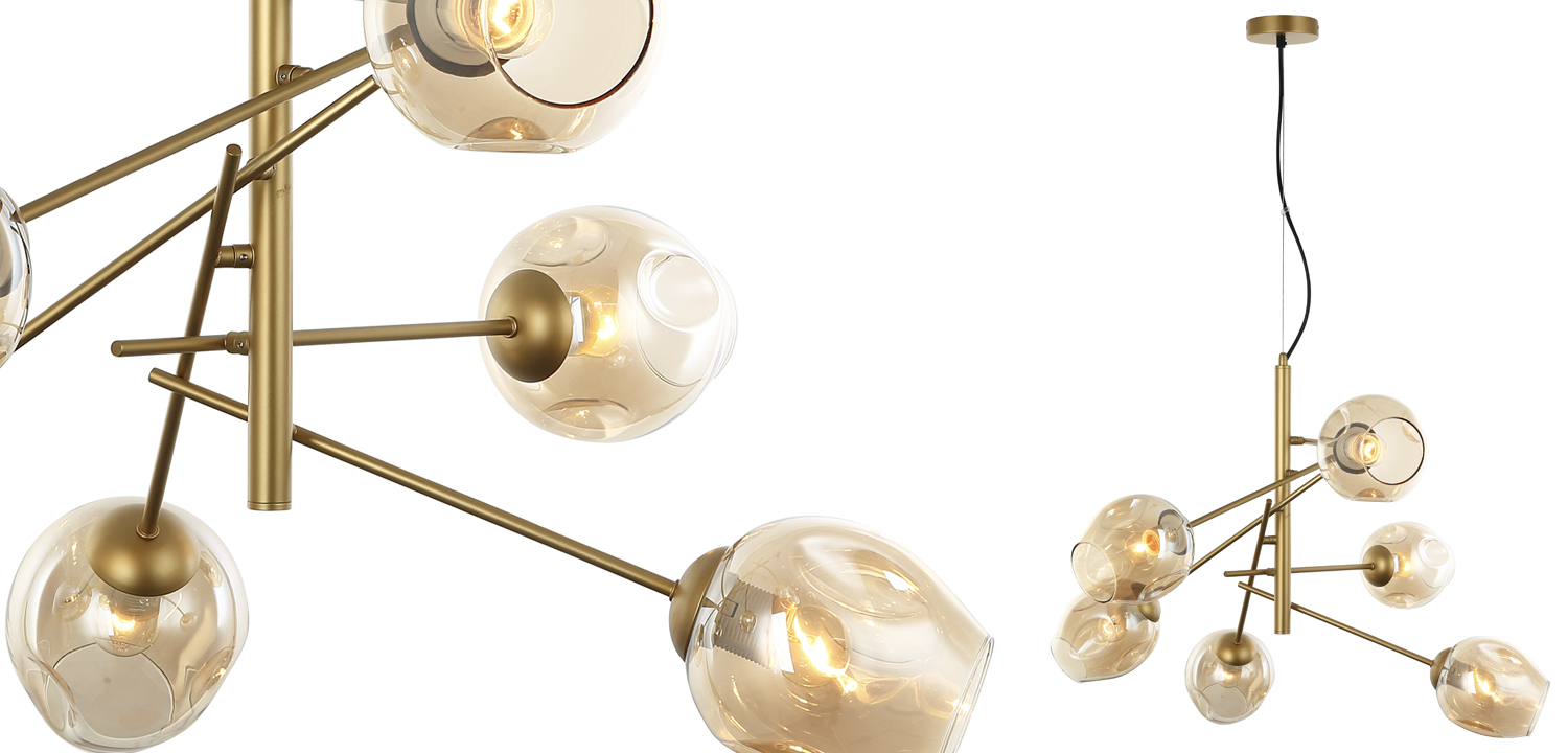 Люстра Branching Bubble Chandelier Vertical Gold - фото