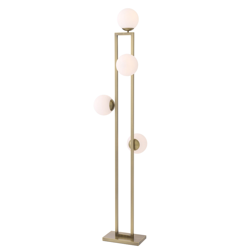 Торшер Eichholtz Floor Lamp Pascal brass Латунь Белый в Санкт-петербурге | Loft Concept 