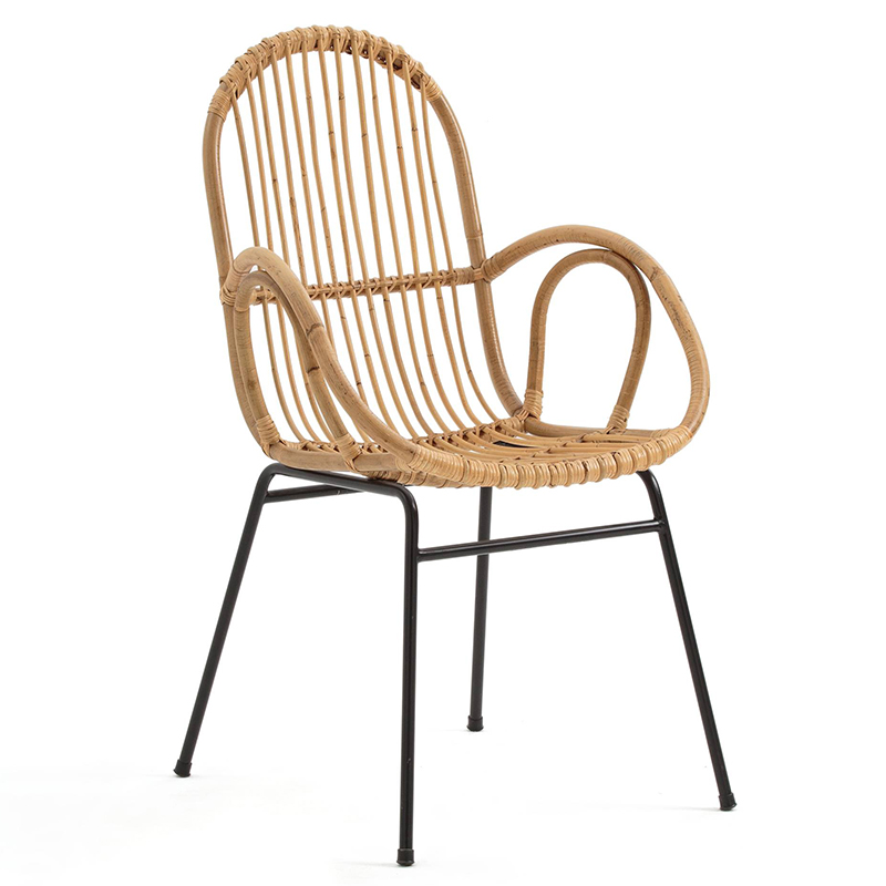 Стул Lucca Wicker Chair Бежевый Черный в Санкт-петербурге | Loft Concept 