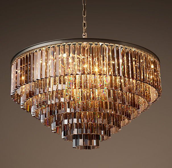 Люстра RH 1920s Odeon Smoke Glass Fringe Chandelier -80, 100 Черный в Санкт-петербурге | Loft Concept 