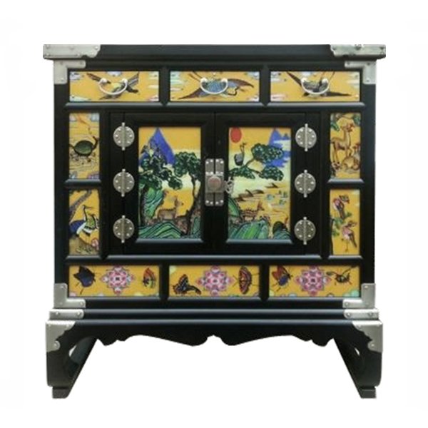 Китайский комод Chinoiserie chest of drawers yellow Желтый Черный в Санкт-петербурге | Loft Concept 