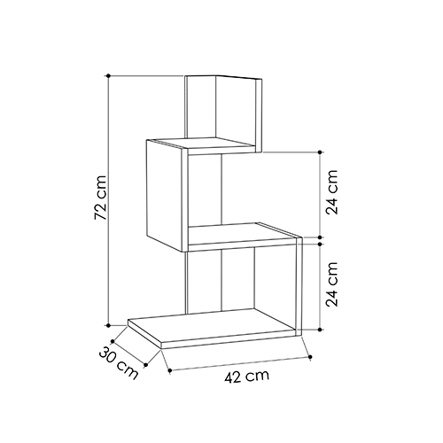 Стол приставной трехъярусный белого цвета ROSIE SIDE TABLE WHITE OAK в Санкт-петербурге