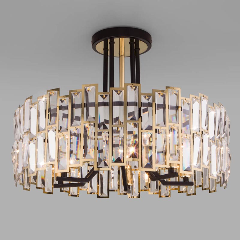 Потолочная люстра Darkness Chandelier gold 53 Черный Прозрачный (Transparent) Золотой в Санкт-петербурге | Loft Concept 