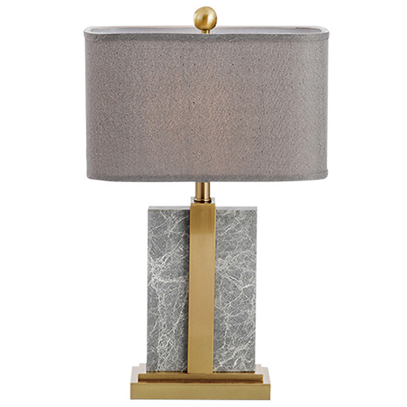 Настольная лампа Marble Brass Grey Table Lamp Серый Латунь в Санкт-петербурге | Loft Concept 