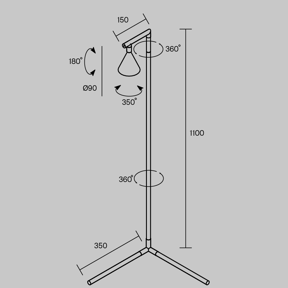 Напольный торшер светодионый Stripe 3000К 20Вт в Санкт-петербурге