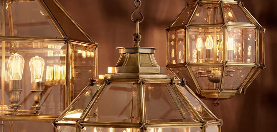 Люстра Lantern Owen Brass M - Loft-Concept в Санкт-петербурге