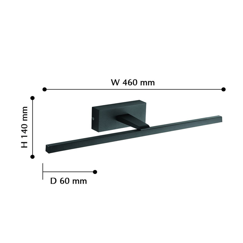 Настенная подсветка черного цвета BACKLIGHT 46 см в Санкт-петербурге