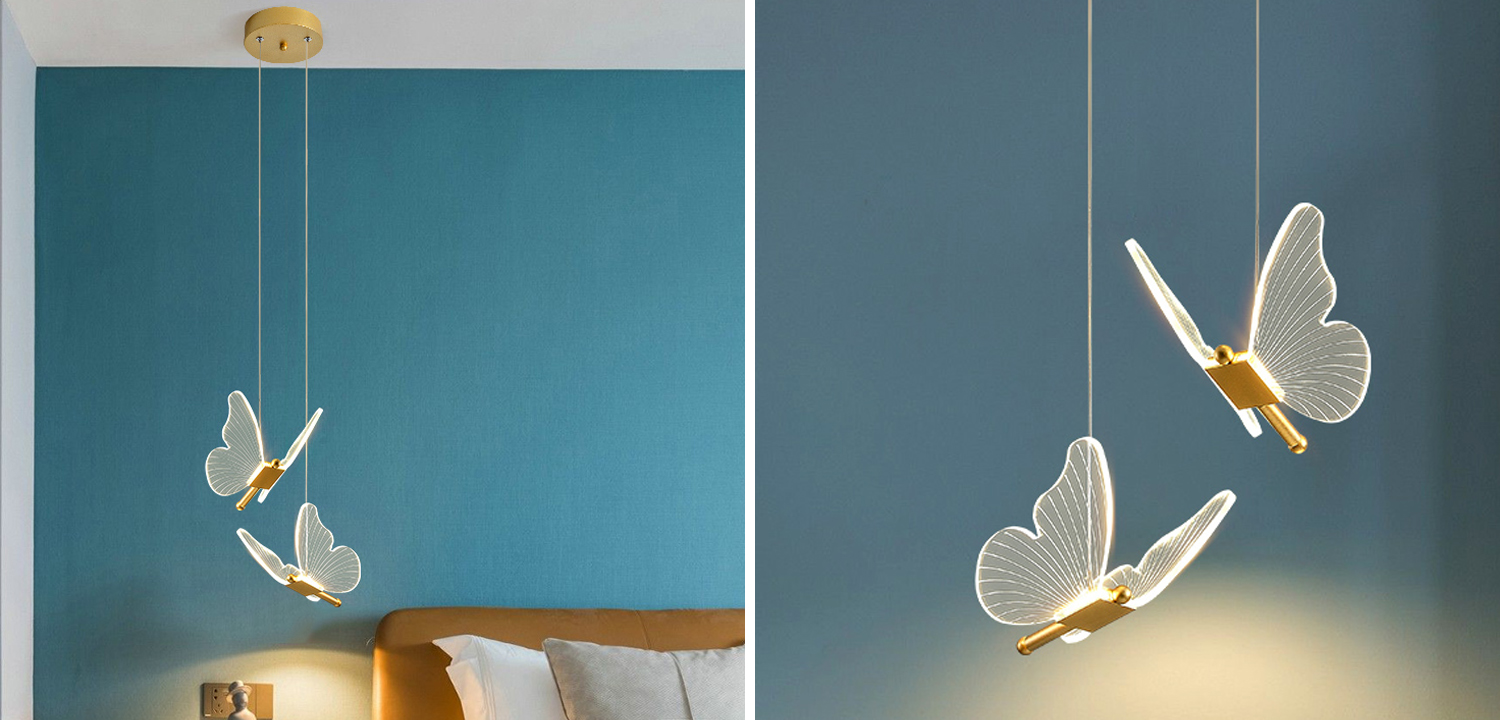 Butterfly Double Pendant Lamp D - фото