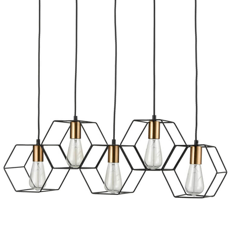 Люстра Loft Wire Cage Pendant 5 Черный в Санкт-петербурге | Loft Concept 