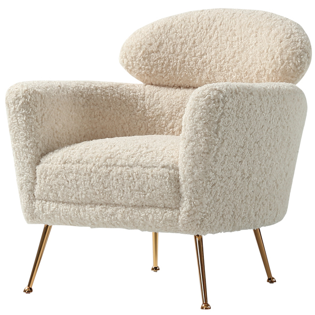 Кресло Milk Boucle Chair Молочный Золотой в Санкт-петербурге | Loft Concept 