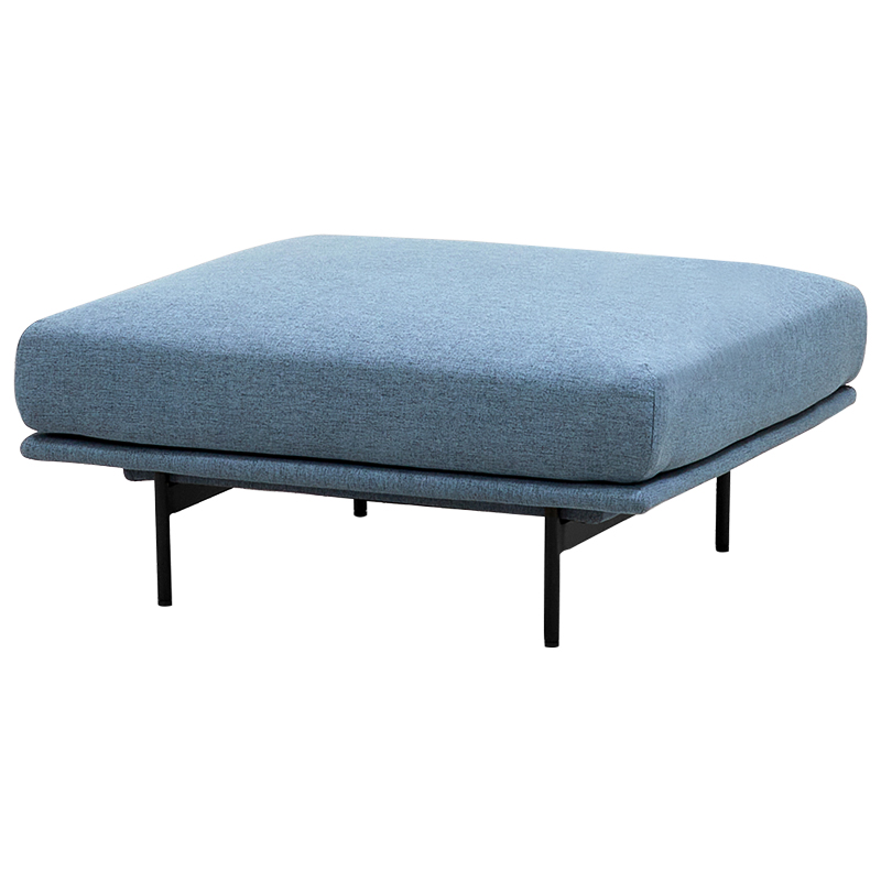 Оттоманка голубая Vergil Blue Ottoman Голубой Черный в Санкт-петербурге | Loft Concept 