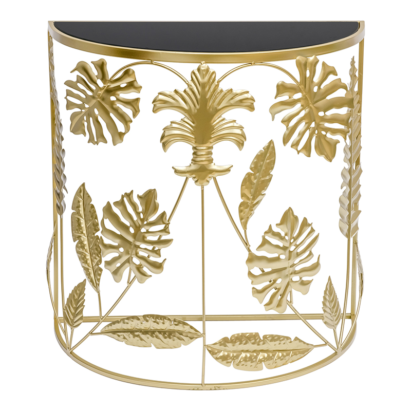 Консоль Tropical Gold Leaves Console Золотой Черный в Санкт-петербурге | Loft Concept 