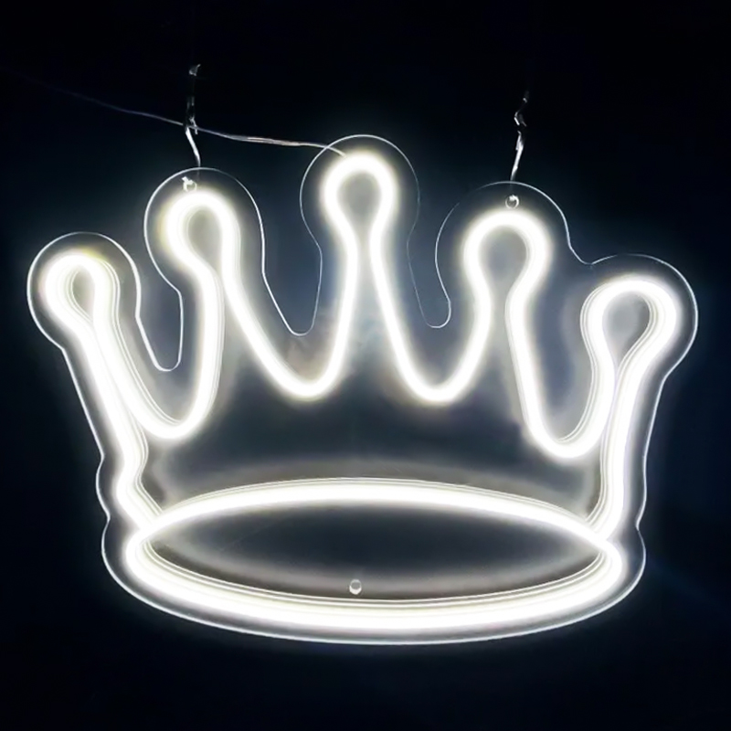 Неоновая настенная лампа Crown Neon Wall Lamp Белый Прозрачный в Санкт-петербурге | Loft Concept 