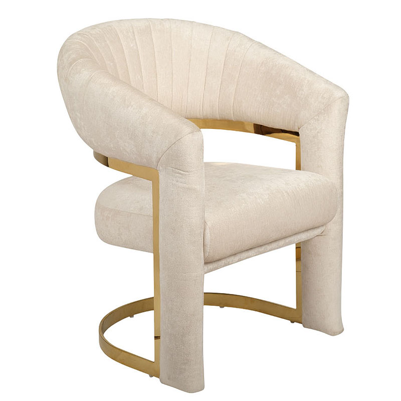 Полукресло Valbonne Chair cream velour Кремовый Глянцевое золото в Санкт-петербурге | Loft Concept 