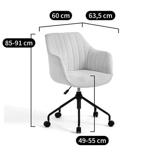 Вращающееся кресло с обивкой букле Boucle Office Chair в Санкт-петербурге